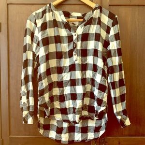 black & white checkered flannel shirt